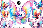Watercolor Cute Butterflies Clipart, an Animal Illustration by Design Scotch (Thumbnail 1 of 10)