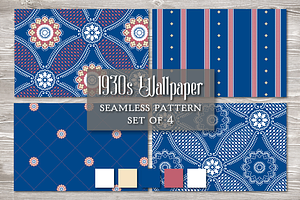 Vintage Seamless Pattern Navy/Spice
