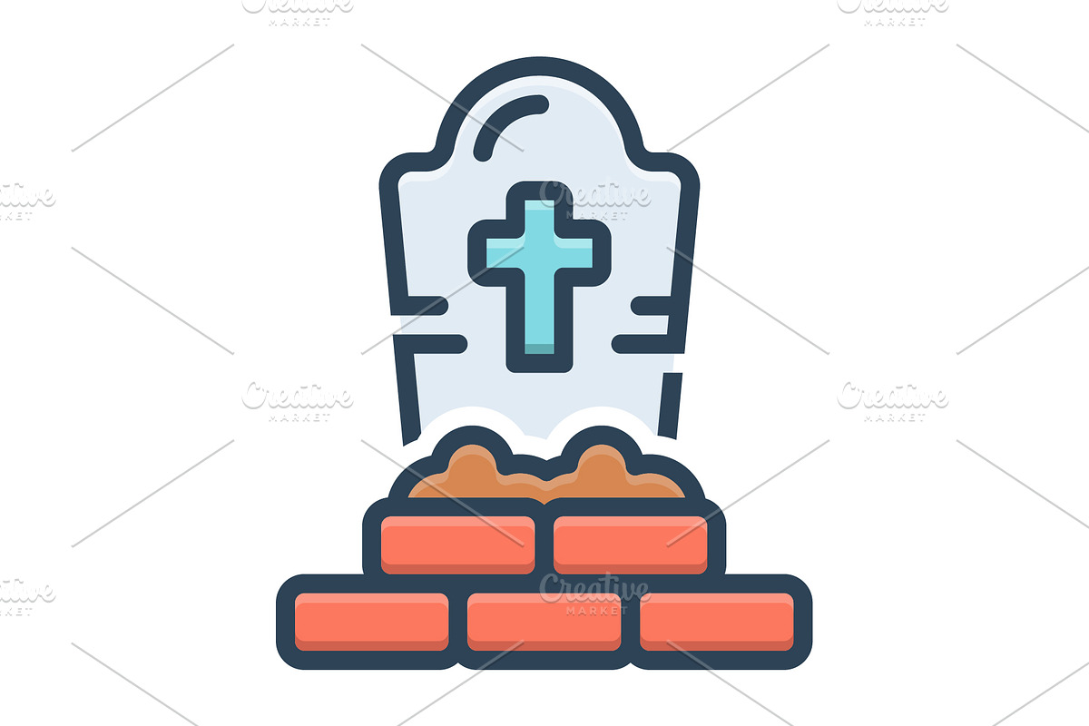 Grave sepulcher color icon, a Duotone Icon by Creative priyanka