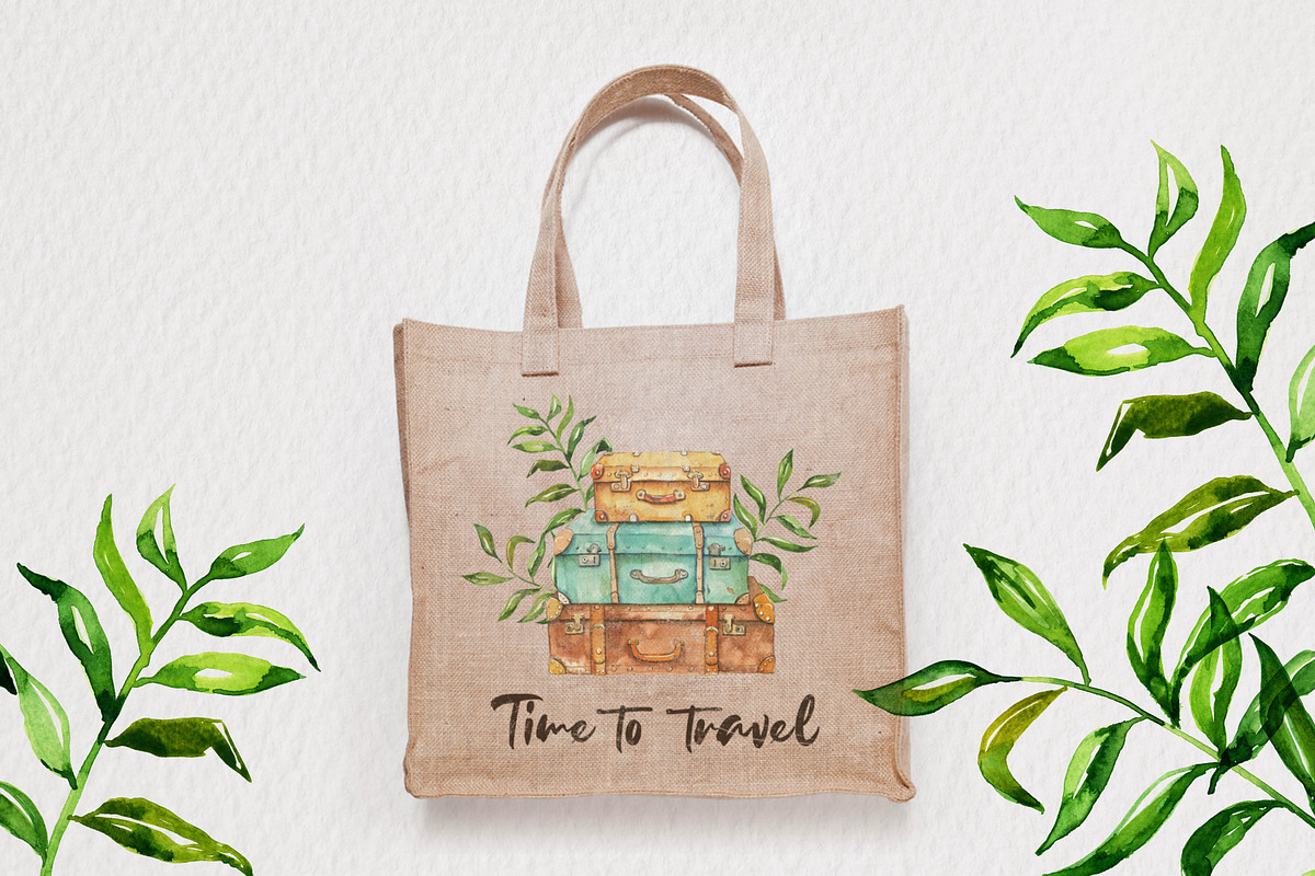 Travel Set. Watercolor illustrations, a Transportation Illustration by iri-illustration (Photo 3 of 7)
