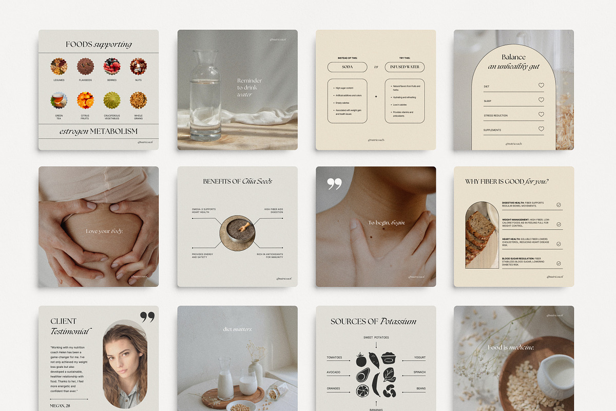 Nutrition Coach Instagram Templates, a Social Media Template by Chewie Co (Photo 8 of 10)