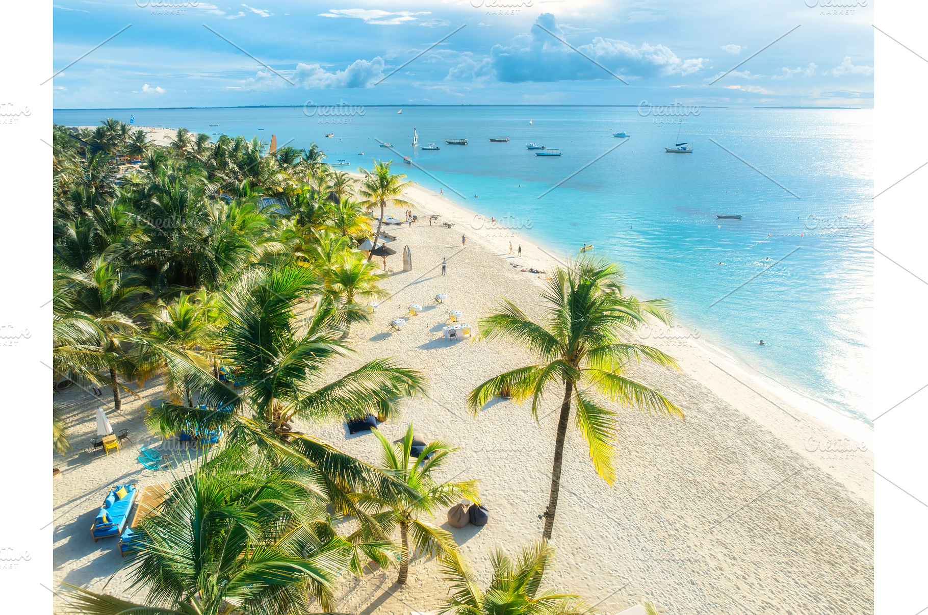 Aerial view of sandy beach with, a Nature Photo by den-belitsky