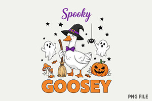 Spooky Goosey PNG-Witchy goose png, an Illustration by Watercolor design