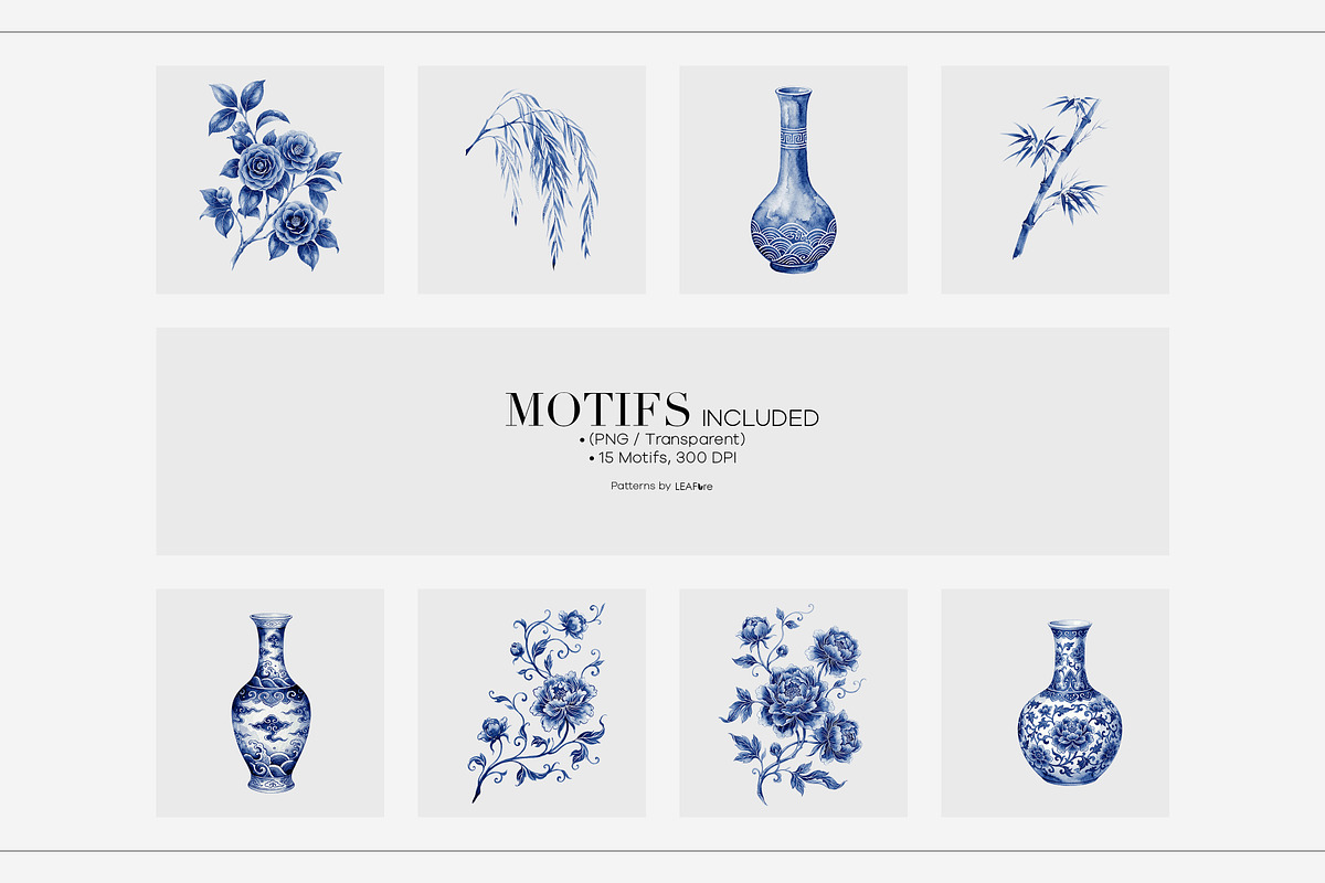Chinoiserie Inspired Toile Patterns, a Pattern Graphic by LEAFure (Photo 5 of 9)