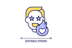 Excited man RGB color icon, an Icon by IMG Visuals