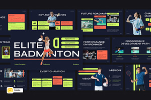 Elite Badminton Google Slides, a Presentation Template by Loin Studio