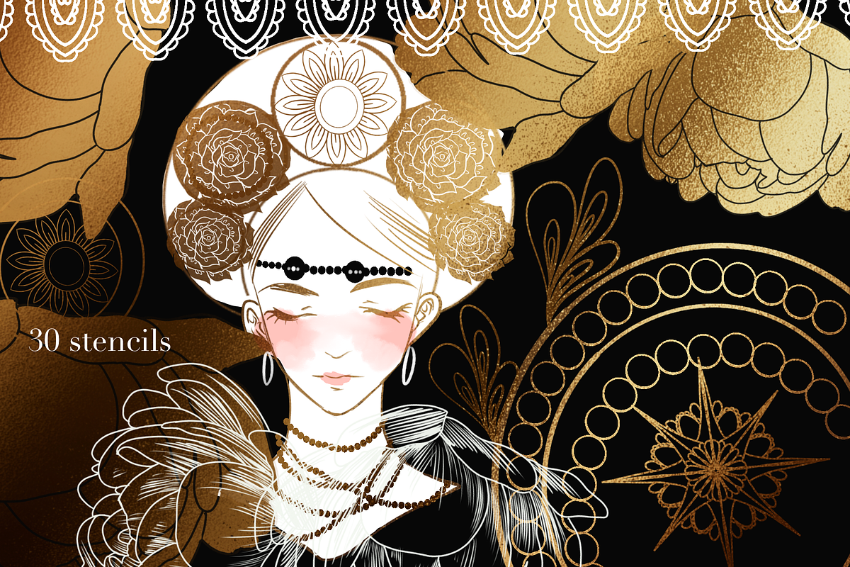 Adult coloring book procreate brush, a Brush Add-On by Meisanmui (Photo 2 of 5)
