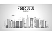 Honolulu Hawaii skyline illustration, an Illustration by Sky and glass (Thumbnail 5 of 6)