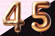 Golden Balloons Numbers Clipart, a Decorative Illustration by LekoArt (Thumbnail 4 of 10)