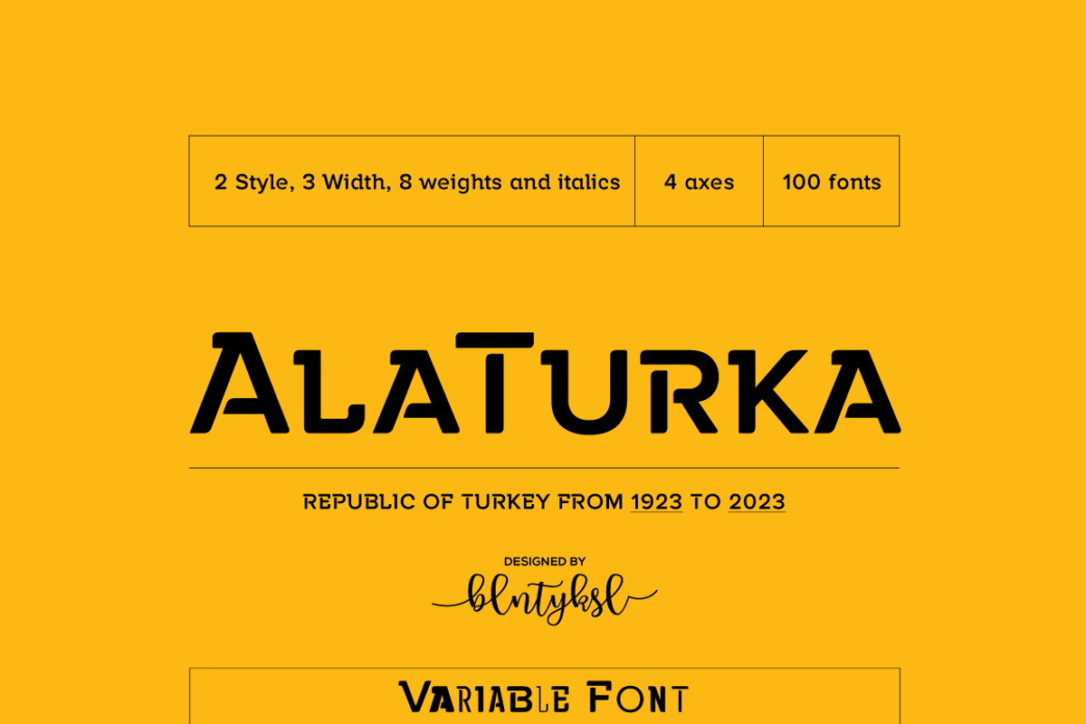Alaturka Variable, a Sans Serif Font by BULENT YUKSEL (Photo 1 of 15)