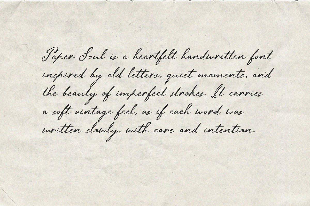 Paper Soul Quiet Vintage Font, a Script Font by AnMark (Photo 3 of 11)