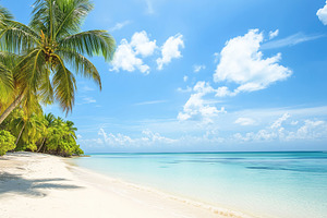 Exotic beach with white sand, a Nature Photo by MistyDay