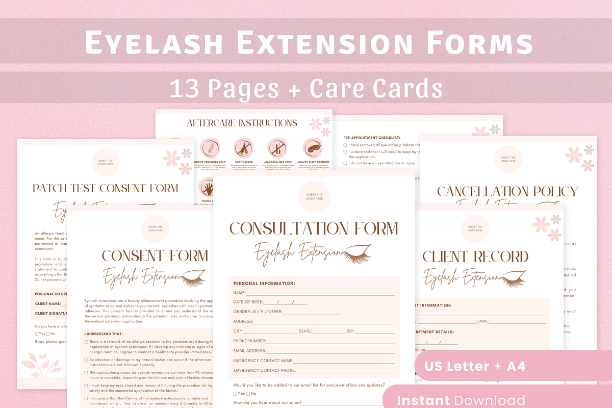 Eyelash Extension Forms Bundle, a Templates & Theme by MondaySpark (Photo 1 of 11)