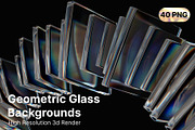 3D Geometric Glass Background Shapes, a Graphic by LarysaZabrotskaya (Thumbnail 1 of 11)