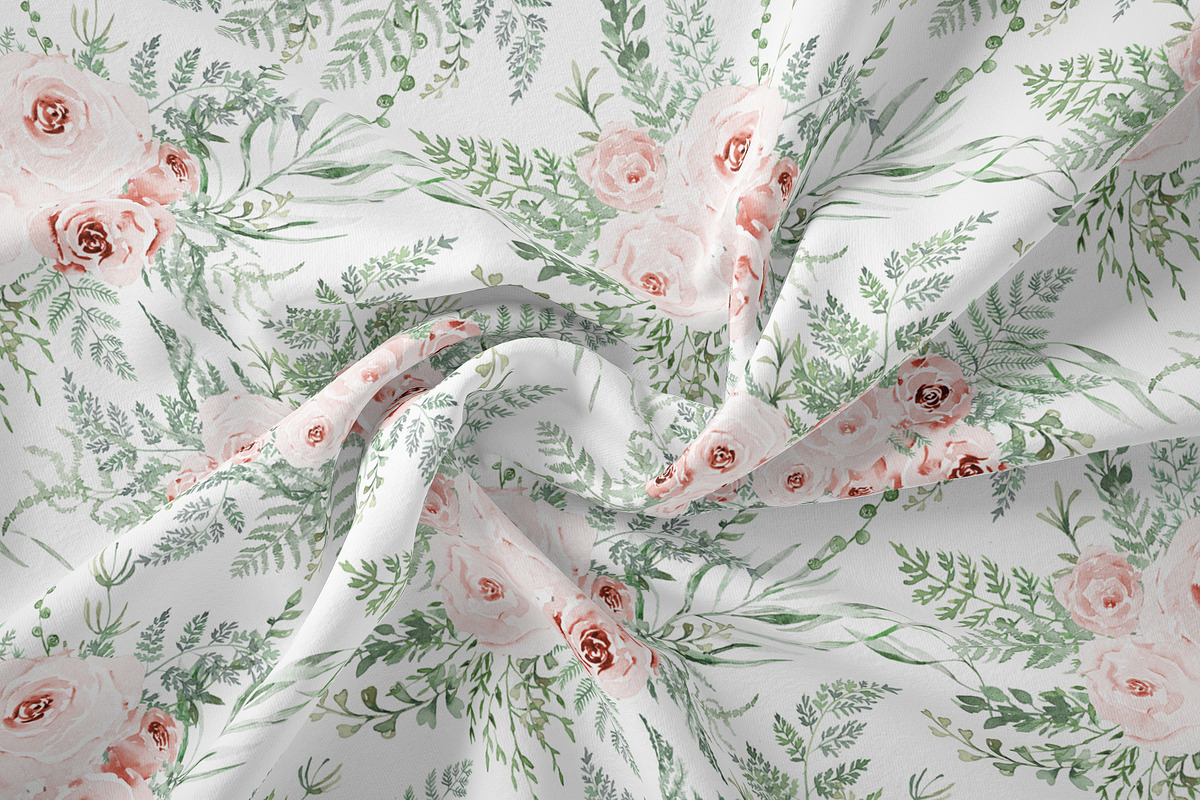 Watercolor Fern and Roses, an Object Illustration by Olga Koelsch (Photo 11 of 15)