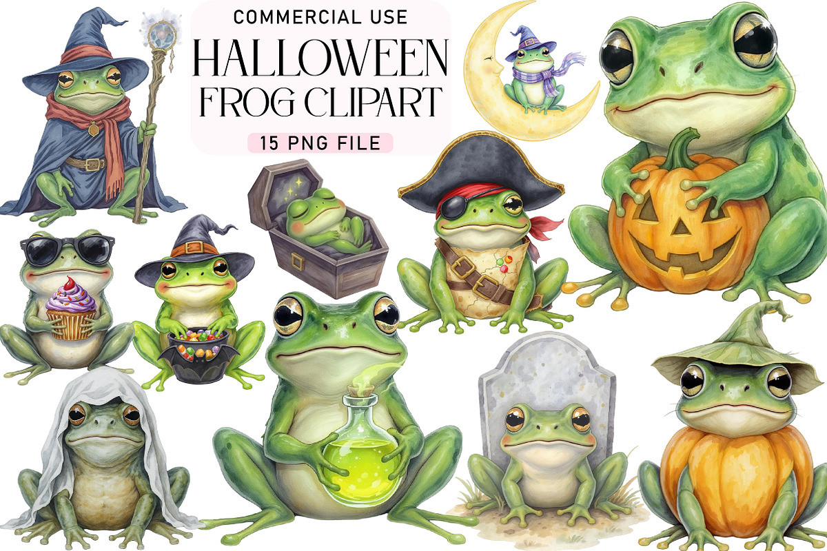 Halloween Frog Clipart, an Illustration by Daily.Designs (Photo 1 of 4)