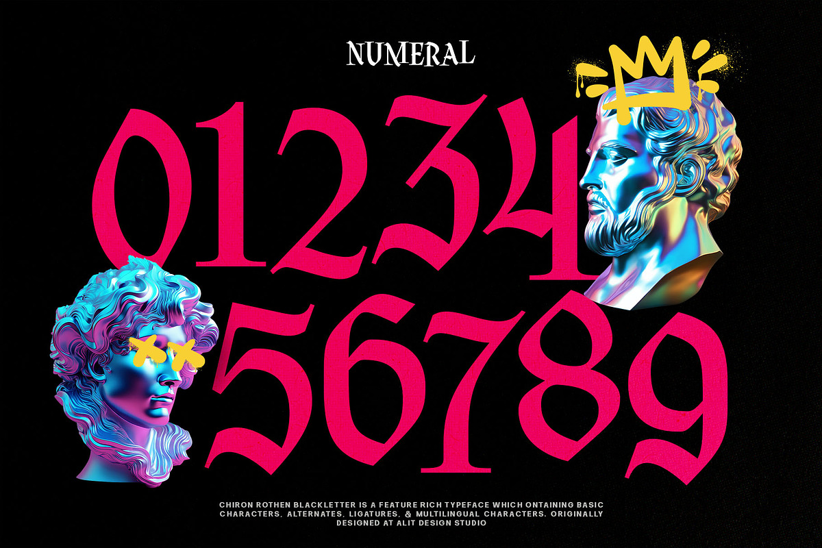 Chiron Rothen Typeface, a Blackletter Font by alit design