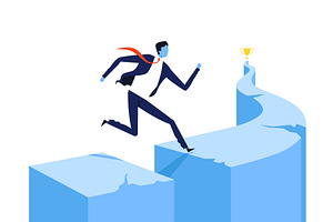 Successful Businessman Running, a Person Illustration by TopVectors