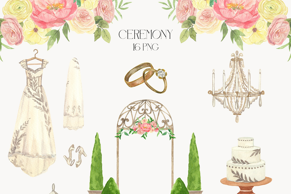 Chateau Ceremony Floral Wedding, a Decorative Illustration by Catch the Dream Art (Photo 3 of 15)