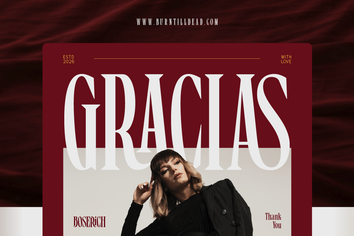 Boserich, a Serif Font by Burntilldead (Photo 12 of 12)