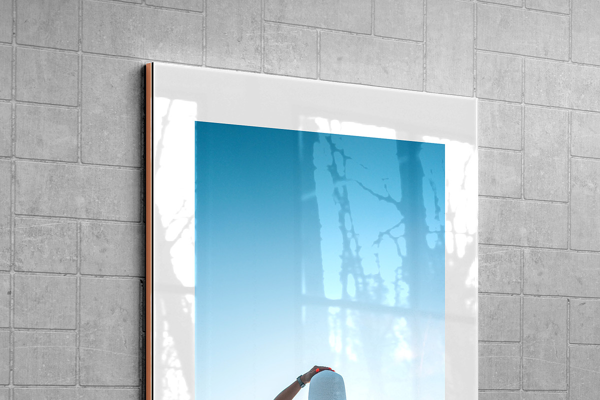 Glass Poster Canvas Mockup - 6 views, an Advertising Mockup by Illusiongraphic (Photo 11 of 18)