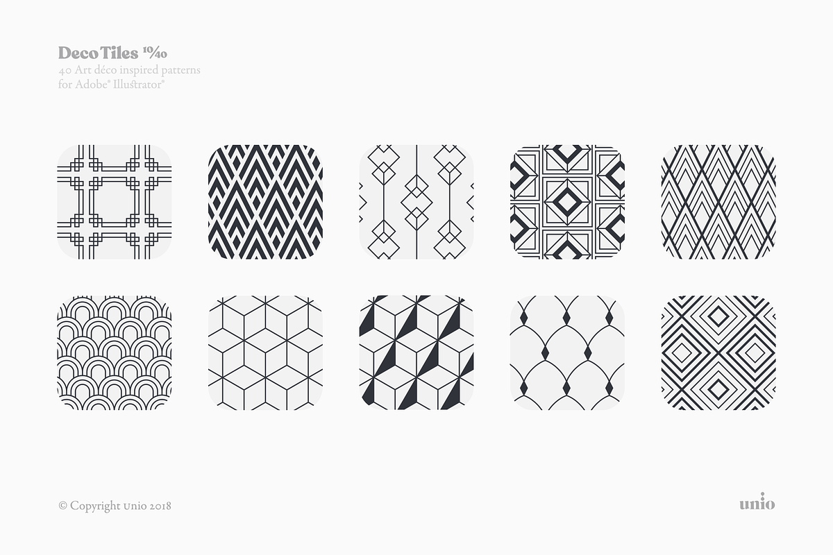 Deco Tiles, a Pattern Graphic by Unio Designs (Photo 2 of 10)