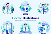 Doctor Illustration Art Set, a Healthcare Illustration by Brickclay (Thumbnail 1 of 9)