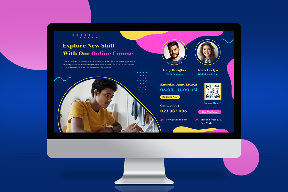 Online Course Digital Poster, a Templates & Theme by Rahardi Creative