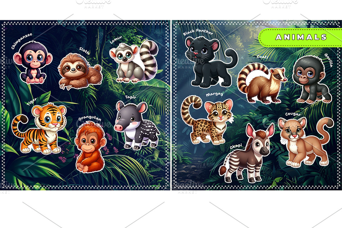 Velcro game. Digital album Jungle, a Brochure Template by MYAFKA (Photo 8 of 11)