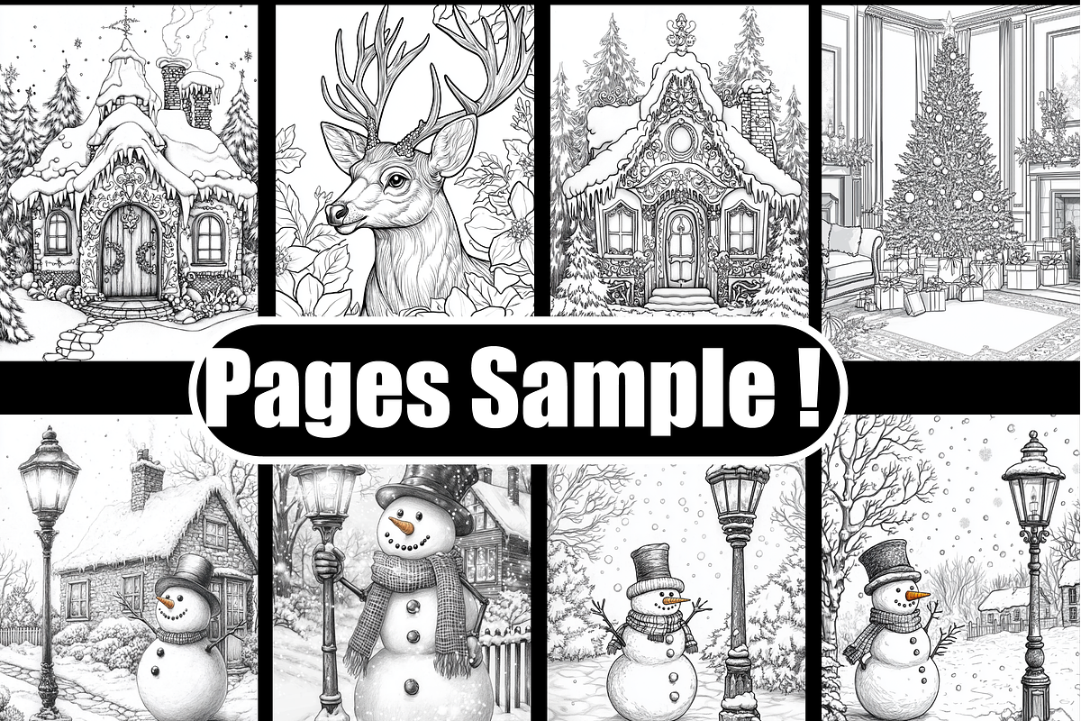 Vintage Christmas Coloring Book, an Animal Illustration by Printable Design Store (Photo 3 of 3)