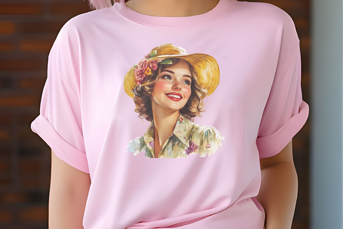 Gold Spring Woman Watercolor Clipart, a Person Illustration by RobertsArt (Photo 5 of 7)
