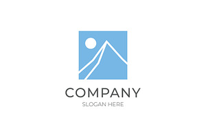 Modern minimalist mountain logo