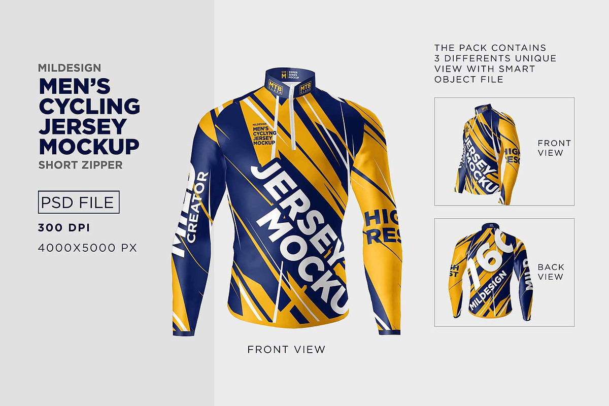 Mens Cycling Jersey Mockup, a Product Mockup by Mildstudio (Photo 4 of 5)