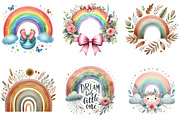 Baby Rainbow Boho Clipart, an Illustration by DreamArtGraphic (Thumbnail 7 of 7)