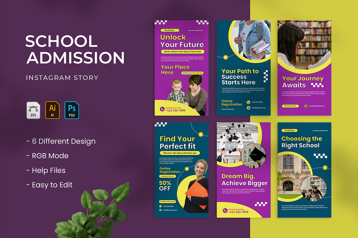 School Admission - Instagram Story, a Print Template by VUNIRA