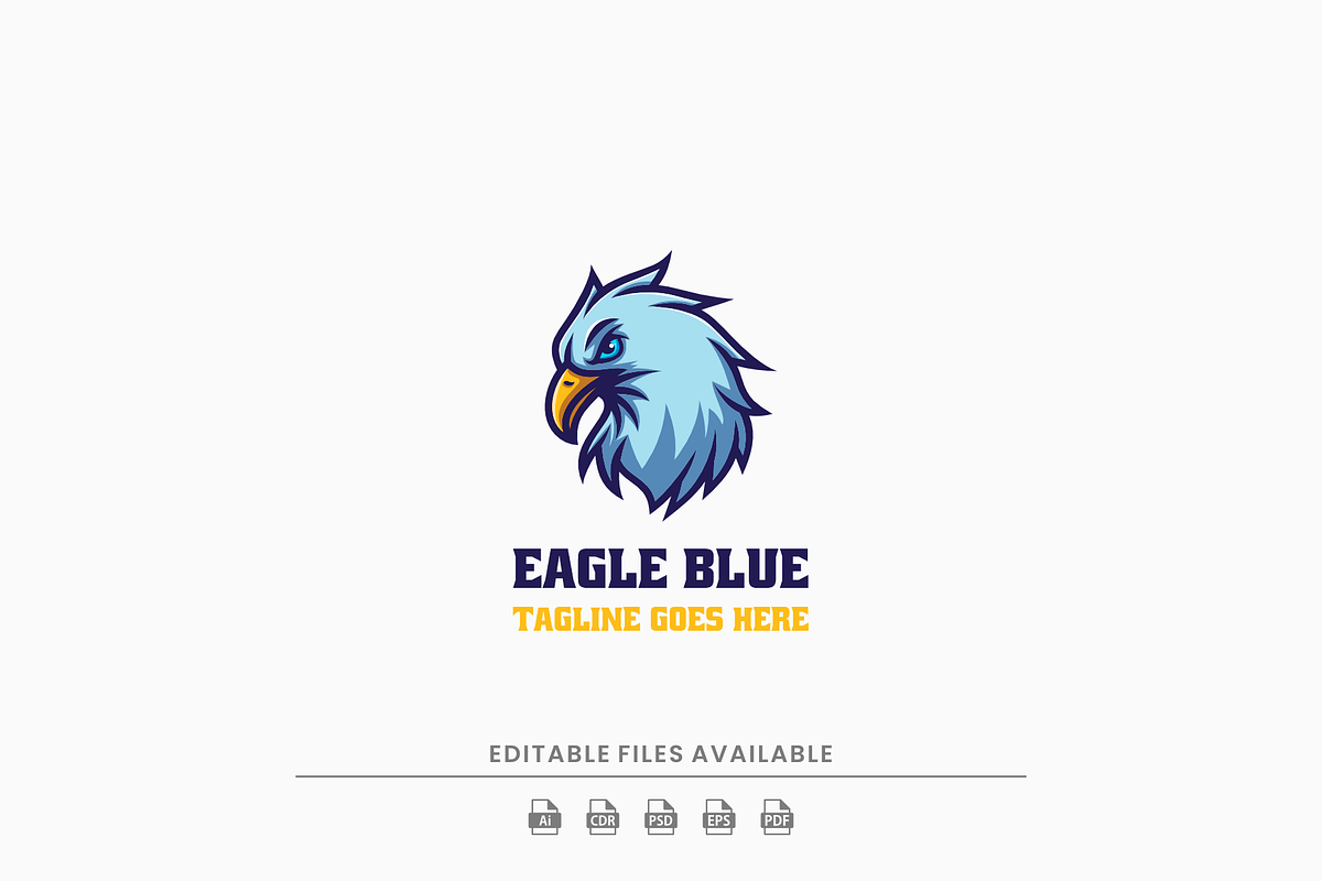 Eagle Blue Simple Mascot Logo, a Branding & Logo Template by Artnivora.Std