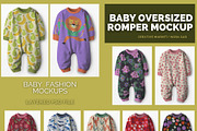 Baby oversized Romper Mockup, a Hoody Mockup by Nora Gad (Thumbnail 1 of 16)