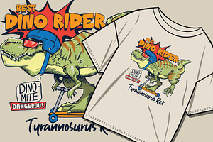 skater t-rex print for t shirt