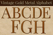 Vintage Gold Metal Alphabet, an Object Graphic by Dream in Color Studio (Thumbnail 2 of 2)
