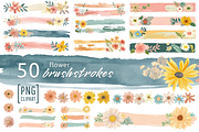50 Flower Brushstrokes PNG Clipart, a Texture Graphic by Whimsy Brush Studio (Thumbnail 1 of 9)