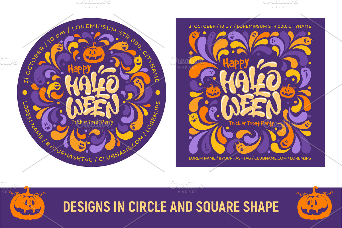 Halloween Designs Set, a Poster Template by Vector beauty (Photo 3 of 4)