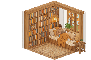 Reading Room, Library - Illustration, an Object Illustration by Nurlan's shop
