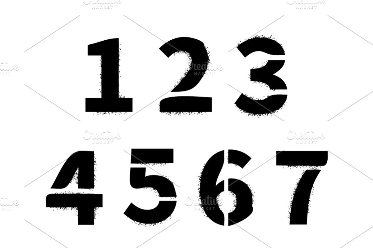 Realistic stencil numbers, an Object Graphic by BestPics