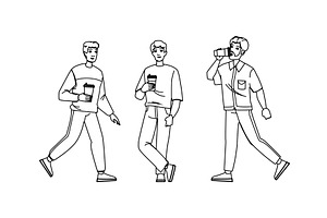 cup coffee man to go vector, a Person Illustration by pikepicture