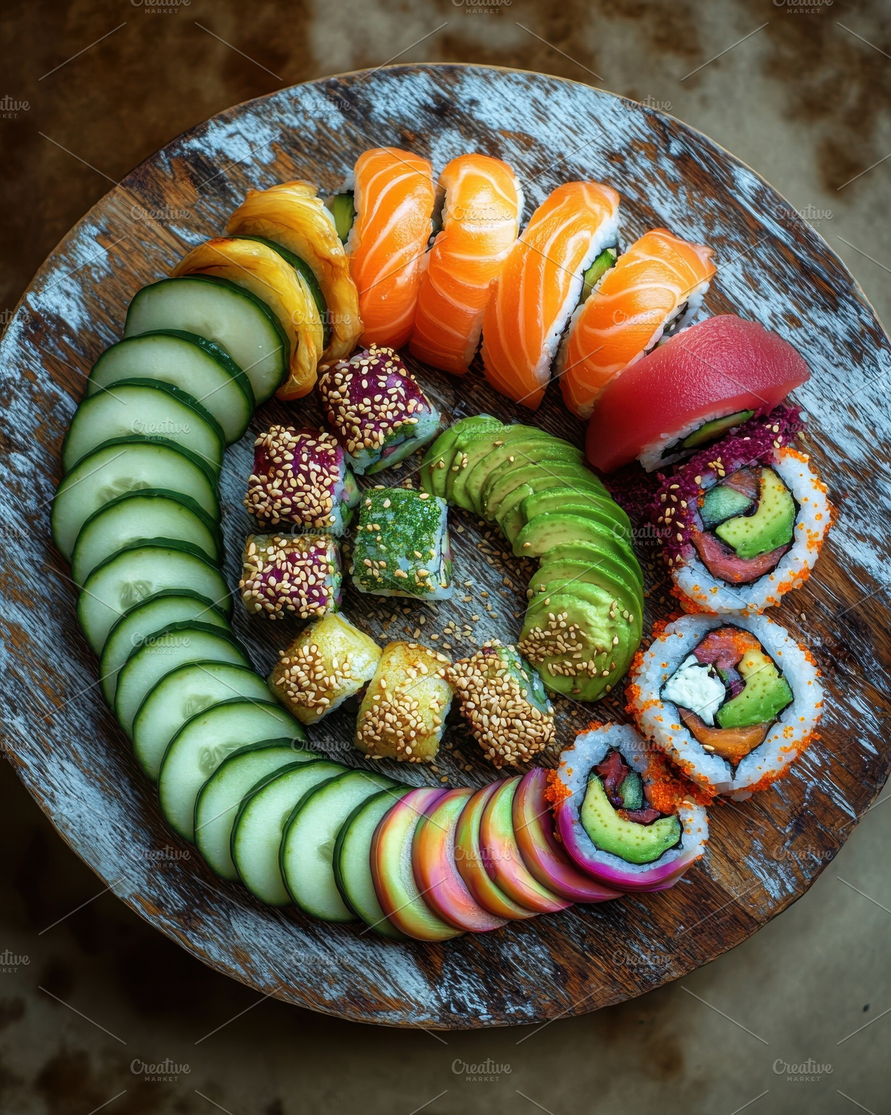 Artfully Arranged Sushi Plate, a Food & Drink Photo by Virgo Studio