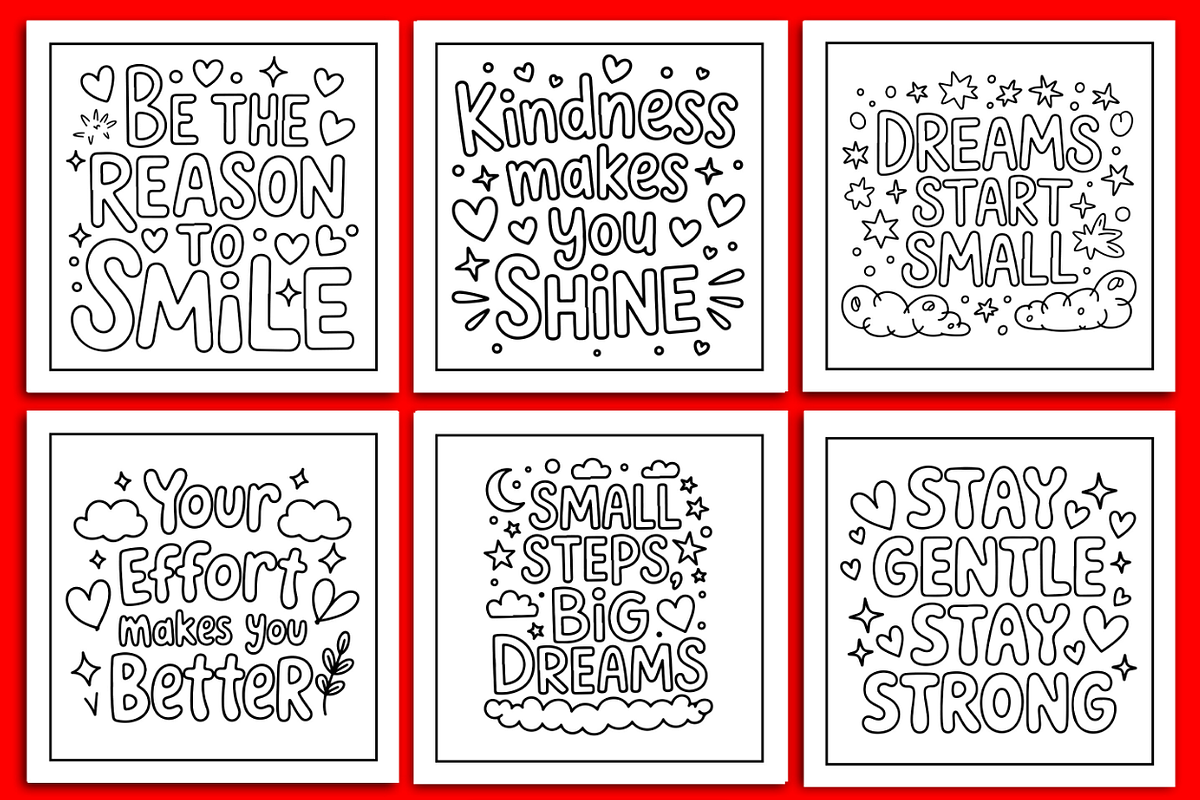 Easy Inspirational Coloring Pages, an Illustration by Design Art