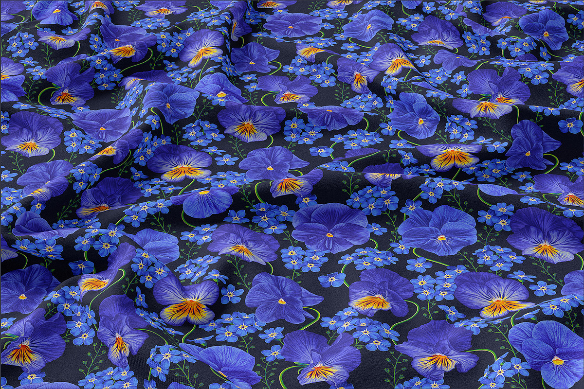 Pansies and Forget-Me-Not Pattern, a Pattern Graphic by MarynaPetrovska (Photo 3 of 12)