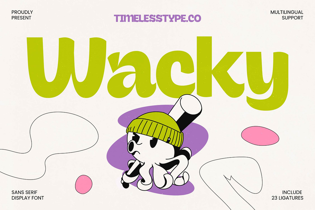Wacky Sans Serif Display Font, a Sans Serif Font by timelesstype.co (Photo 1 of 10)