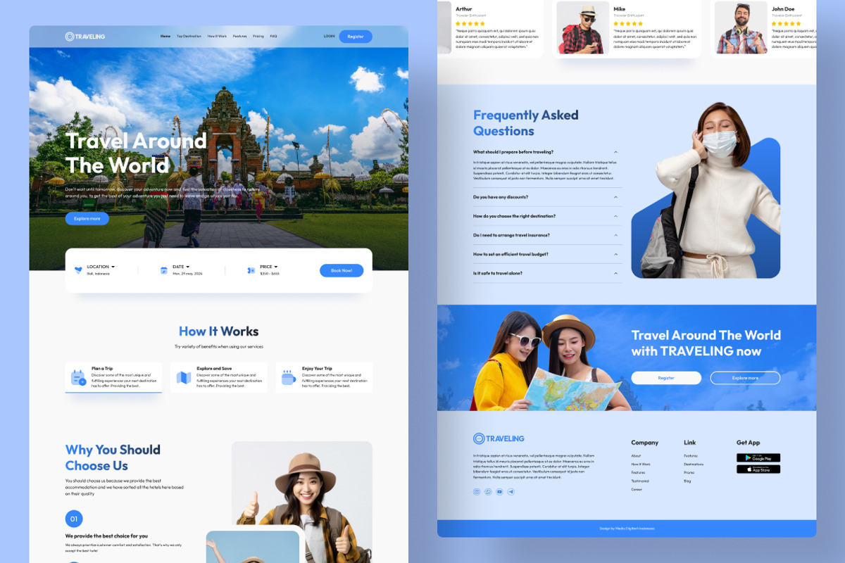 World Travel Web Landing Page, a Landing Page Template by UICreative (Photo 4 of 4)