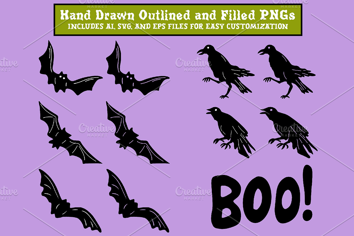 Vintage Halloween Clipart & Patterns, a Seasonal Illustration by Ashley Katrina (Photo 3 of 15)